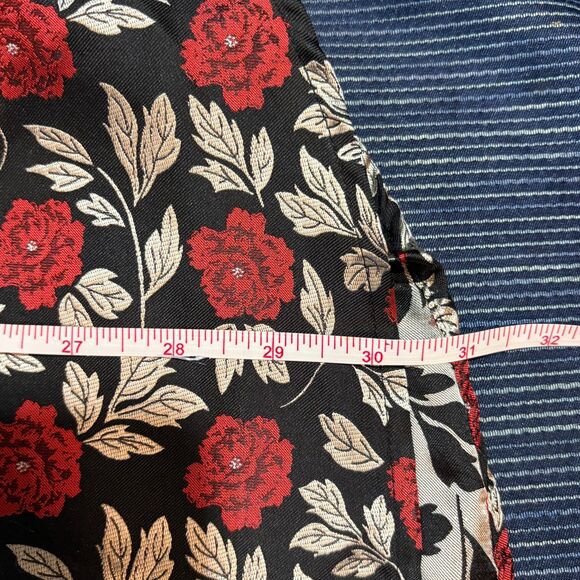 Hi-Tie Men’s XXXL Button-Front Shirt Black Red Rose Floral Whimsigoth - Picture 5 of 6